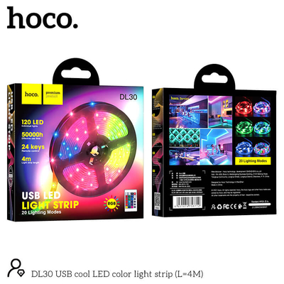 Ταινία LED Hoco. DL30 Plus USB RGB με Τηλεχειριστήριο 4m