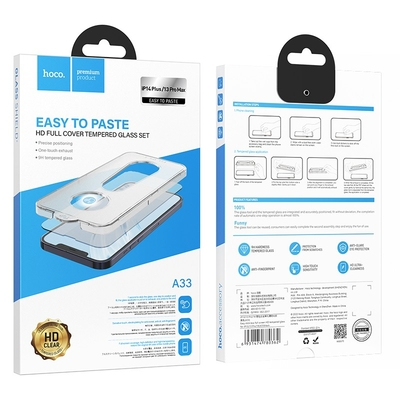 Tempered Glass Hoco A33 9Η Full Screen Protection 0.33mm Apple iPhone 14 Plus 13 Pro Max με Οδηγό Εύκολης Τοποθέτησης