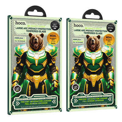 Tempered Glass Hoco Bear Shield A888 HD 4H 0.4mm Large Arc 28 Μοίρες Privacy Protection για Apple iPhone 17 Pro