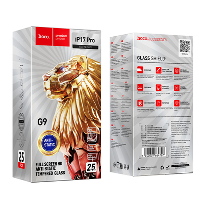 Tempered Glass Hoco G9 Full Screen HD για Apple iPhone 17 Pro Σετ 25 τεμ.