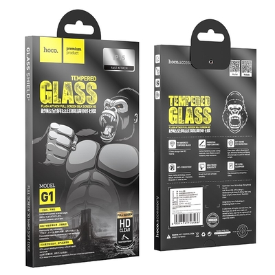 Tempered Glass Hoco Premium Series G1 0.33mm Flash Attach Full Silk Screen HD για Apple iPhone 15 iPhone 16