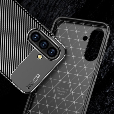 Θήκη Ancus AutoFocus Carbon Fiber για Samsung Galaxy A17 4G A17 5G M17 5G M36 5G Μαύρη