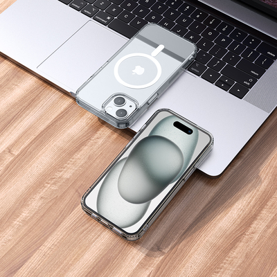 Θήκη Hoco Magnetic Premium Series Airbag Anti-Drop 360° Protective για Apple iPhone 15 Plus Διάφανη
