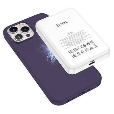 Θήκη Hoco Magnetic Series Liquid Silicone με MagSafe για Apple iPhone 15 Pro Μωβ
