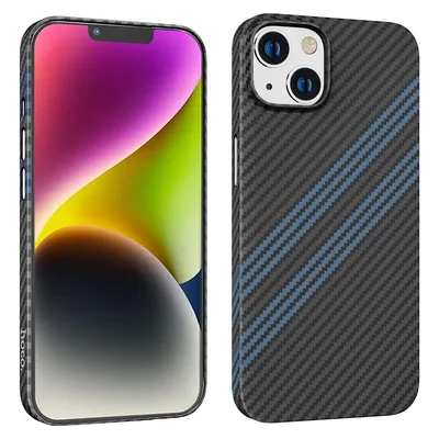 Θήκη Hoco Slim Kevlar Texture για Apple iPhone 14 Μαύρο Μπλε