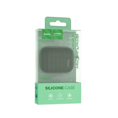 Θήκη Hoco WB20 Fenix Liquid Silicone Protective Σκούρο Πράσινο για Airpods Pro με Λουράκι