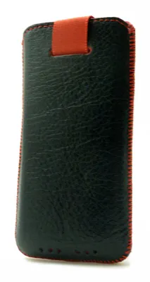 Θήκη Protect Ancus για Apple iPhone SE 5 5S 5C Nokia 105 TA-1174 και Huawei Y360 Δέρμα Μαύρη με Κόκκινη Ραφή