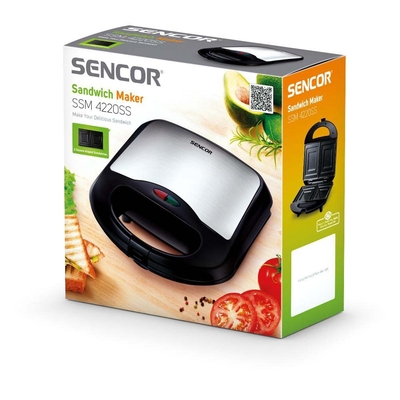 Τοστιέρα 2 Θέσεων Sencor SSM 4220SS Ασημί