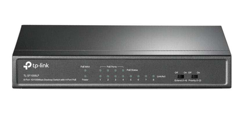 TP-LINK desktop switch TL-SF1008LP, 8-Port 10/100Mbps, 4x PoE, Ver. 2.0