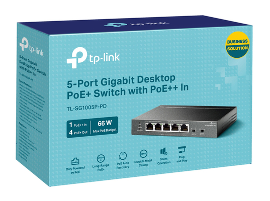 TP-LINK desktop switch TL-SG1005P-PD, 5x Gigabit θύρες, PoE+, UN/1.0