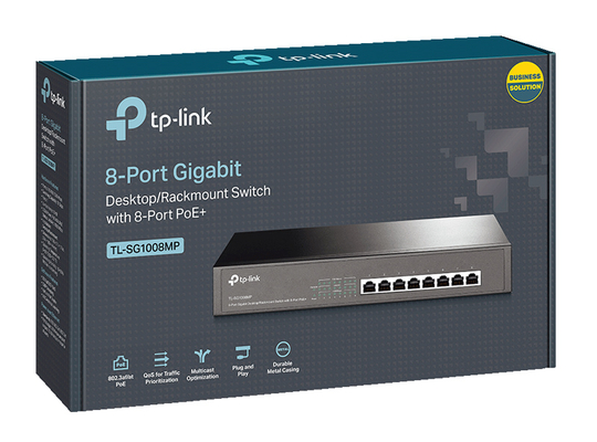 TP-LINK desktop/rackmount switch TL-SG1008MP, 8-Port PoE+, Ver. 2.0
