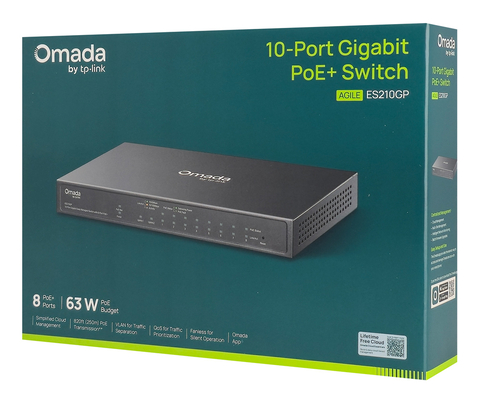 TP-LINK easy managed switch ES210GP, 10x Gigabit θύρες, PoE+, V1.0