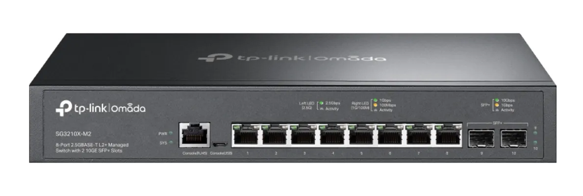 TP-LINK L2+ managed switch SG3210X-M2, 8x 2.5Gbps θύρες, V1.0