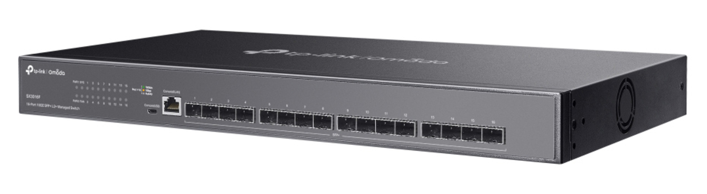 TP-LINK L2+ managed switch SX3016F, 16x 10Gbps SFP+ θύρες, V1.20