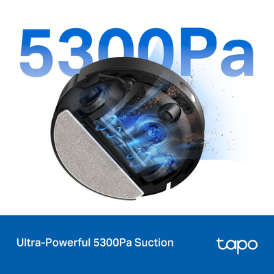 TP-LINK ρομποτική σκούπα Tapo RV30 Max Plus για σκούπισμα & σφουγγάρισμα, με χαρτογράφηση, WiFi, μαύρη, V1.0