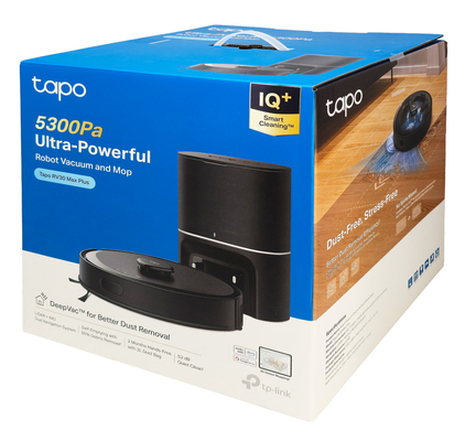 TP-LINK ρομποτική σκούπα Tapo RV30 Max Plus για σκούπισμα & σφουγγάρισμα, με χαρτογράφηση, WiFi, μαύρη, V1.0