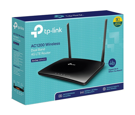 TP-LINK router Archer MR400, 4G LTE, Wi-Fi 1200Mbps AC1200, Ver. 2.0