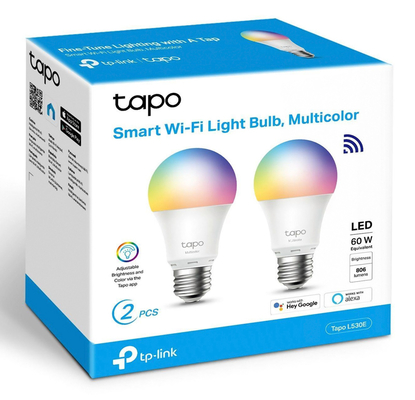 TP-LINK Smart λάμπα LED TAPO-L530E WiFi, 8.7W E27, 2500K-6500K RGB, 2τμχ