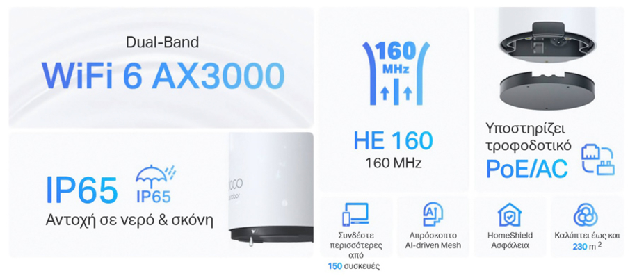 TP-LINK Whole Home Mesh Deco X50-Outdoor AX3000 Dual-Band Wi-Fi 6, Ver.1