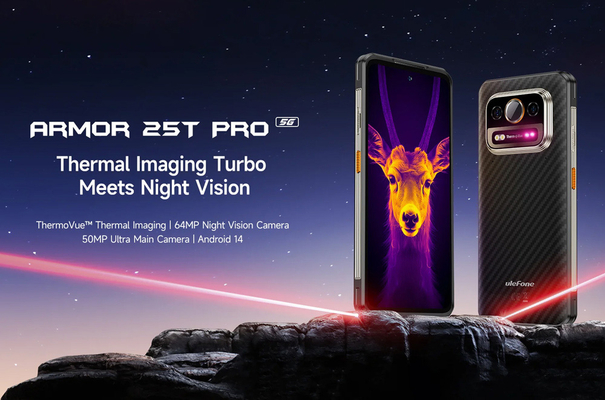 ULEFONE smartphone Armor 25T Pro, 6.78", 8/256GB, 5G, 6500mAh, IP68/IP69K/MIL-STD-810H, μαύρο