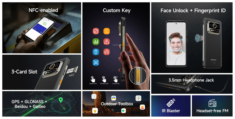 ULEFONE smartphone Armor 25T Pro, 6.78", 8/256GB, 5G, 6500mAh, IP68/IP69K/MIL-STD-810H, μαύρο