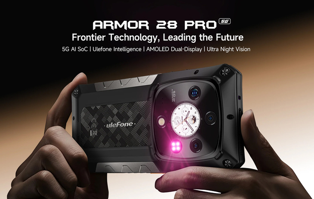 ULEFONE smartphone Armor 28 Pro, 6.67" & 1.04, 16/512GB, 5G, 10600mAh, IP68/IP69K/MIL-STD-810H, μαύρο