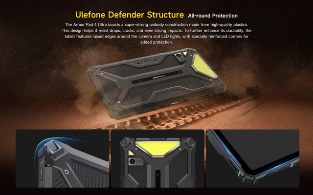 ULEFONE tablet Armor Pad 4 Ultra, 10.36", 8/256GB, 11800mAh, IP68/IP69K, 5G, μαύρο