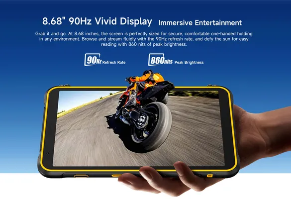 ULEFONE tablet RugKing Pad Pro, 8.68", 8/128GB, 7100mAh, IP68/IP69K/MIL-STD-810H, 4G, μαύρο