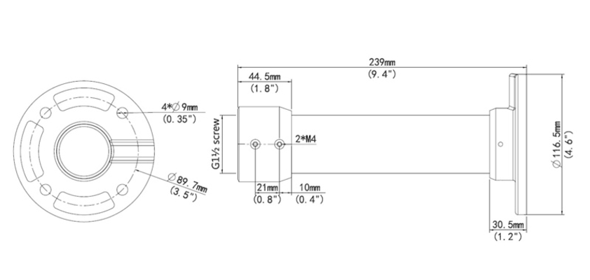 UNIARCH βάση κάμερας TR-CE45-IN, μεταλλική, λευκή