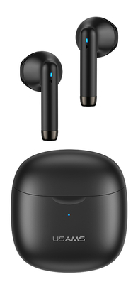 USAMS earphones IA04 με θήκη φόρτισης, True Wireless, Φ13mm, μαύρα