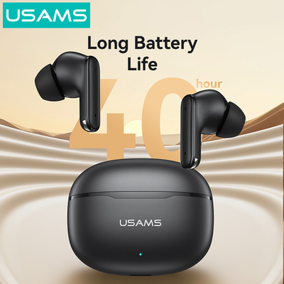USAMS earphones με θήκη φόρτισης E05, True Wireless, BT 6.0, λευκό