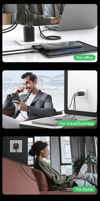 USAMS φορτιστής τοίχου CC265, USB & 2x USB-C, 67W, GaN, μαύρος