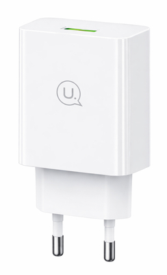 USAMS φορτιστής τοίχου T22, 1x USB, QC3.0 18W 3A, λευκός