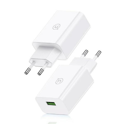USAMS φορτιστής τοίχου T22, 1x USB, QC3.0 18W 3A, λευκός