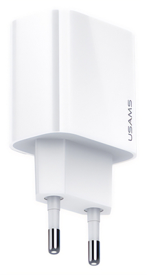 USAMS φορτιστής τοίχου US-CC118, 1x type-C, PD3.0 20W 3A, λευκός