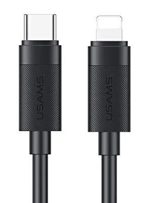 USAMS καλώδιο Lightning σε USB-C SJ781, 30W, 480Mbps, 1m, μαύρο