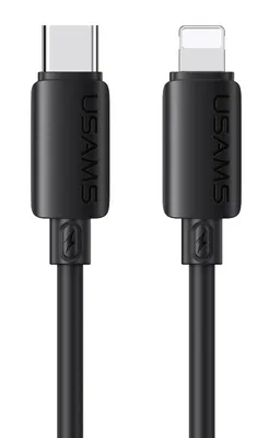 USAMS καλώδιο Lightning σε USB-C SJ788, σιλικόνης, 30W, 480Mbps, 1m, μαύρο