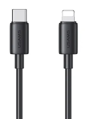 USAMS καλώδιο Lightning σε USB-C US-SJ712, 30W, 480Mbps, 1m, μαύρο