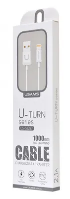 USAMS καλώδιο Lightning σε USB US-SJ097, 2.1A, 1m, λευκό