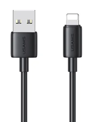 USAMS καλώδιο Lightning σε USB US-SJ709, 2.4A, 480Mbps, 1m, μαύρο