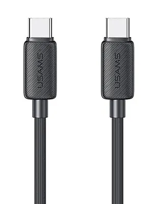USAMS καλώδιο USB-C σε USB-C US-SJ691, 60W, 480Mbps, 1m, μαύρο