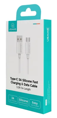 USAMS καλώδιο USB-C σε USB SJ786, σιλικόνης, 3A, 480Mbps, 1m, λευκό