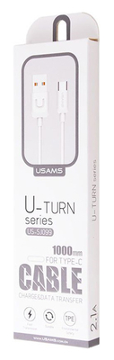 USAMS καλώδιο USB-C σε USB US-SJ099, 2.1A, 1m, λευκό