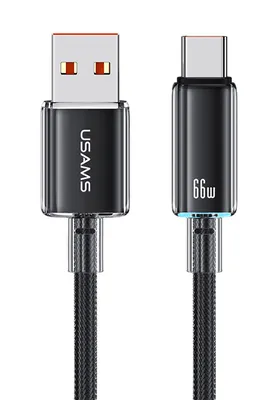 USAMS καλώδιο USB-C σε USB US-SJ658, 66W, 480Mbps, 1.2m, μαύρο