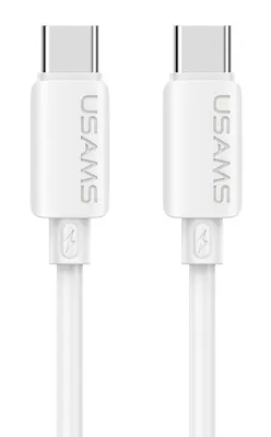 USAMS καλώδιο USB-C SJ787, σιλικόνης, 60W, 480Mbps, 1m, λευκό