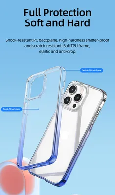 USAMS θήκη Binz για iPhone 14 Pro Max, μπλε & διάφανη