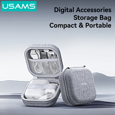 USAMS θήκη οργάνωσης ακουστικών Bluetooth ZB351, 9.5x9.5x5cm, γκρι