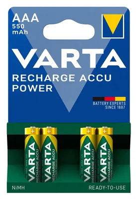 VARTA επαναφορτιζόμενες μπαταρίες λιθίου, AAA, 550mAh, 1.2V, 4τμχ