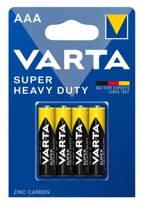 VARTA μπαταρίες Zinc Carbon Super Heavy Duty, AAA/R03, 1.5V, 4τμχ