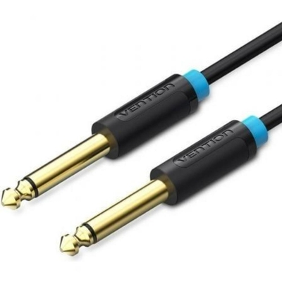VENTION 6.5mm Male to Male Audio Cable 1M Black (BAABF) (VENBAABF)